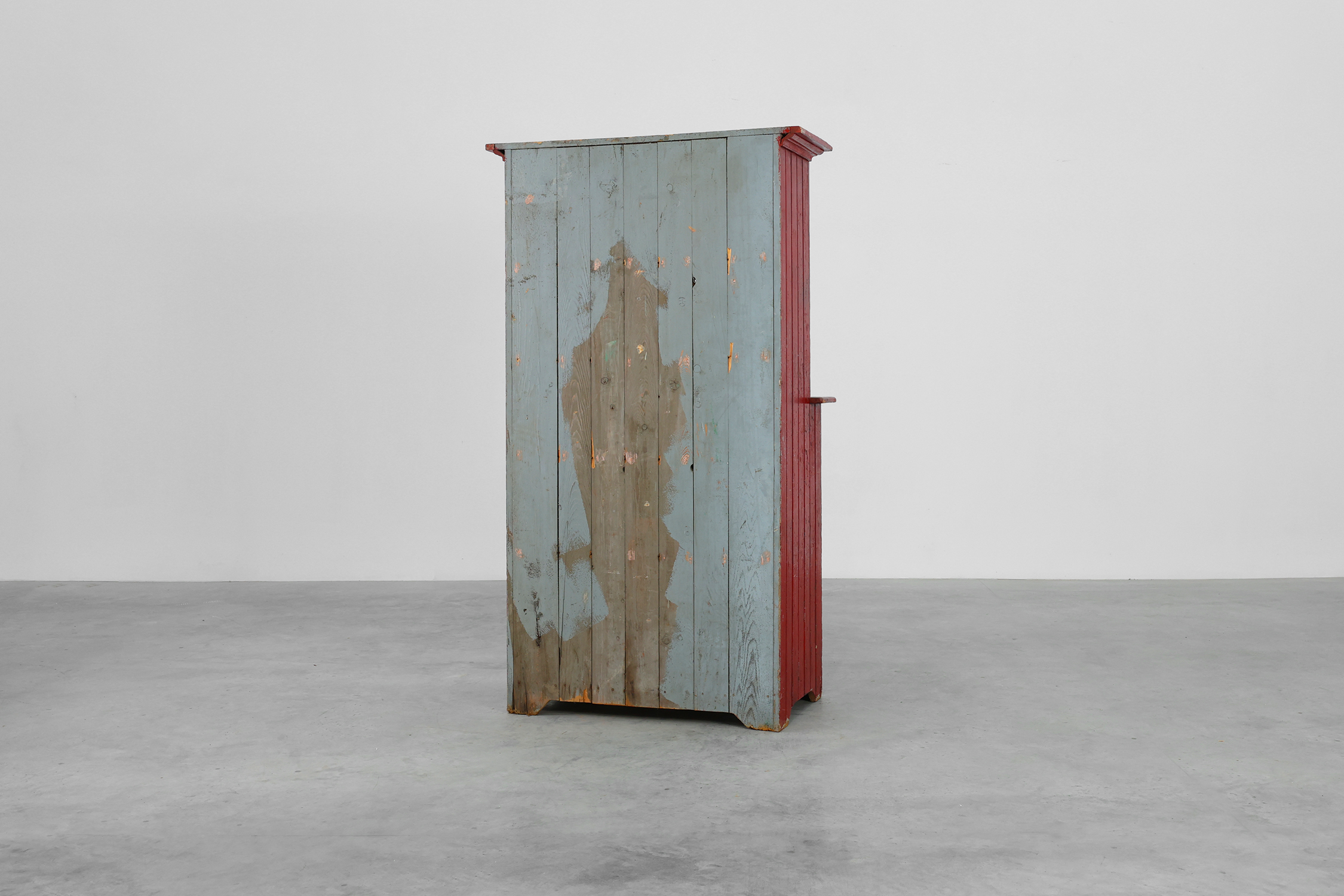 French 19th Century Red‑Painted Stepback Cupboard in Pinethumbnail